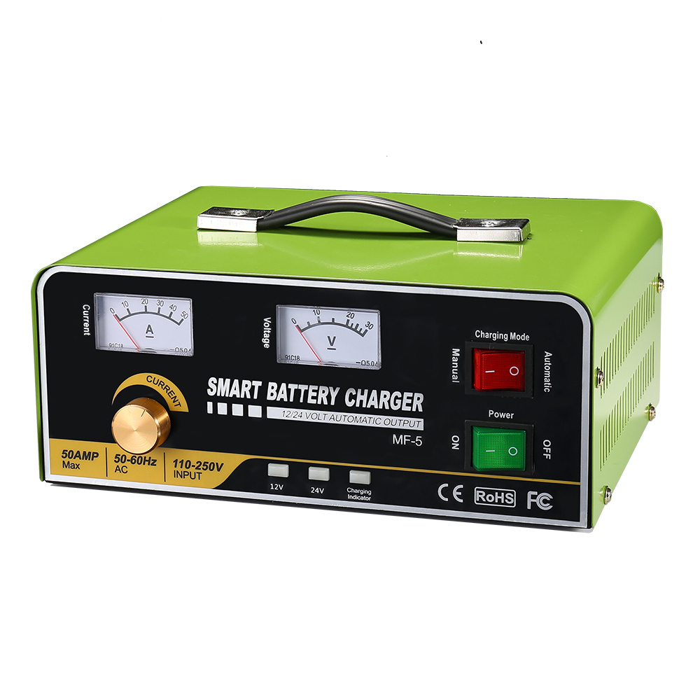 Monfara Fully Automatic Battery Charger and Maintainer 50Amp 30Amp 12V 24V Auto Desulfator Battery Charger