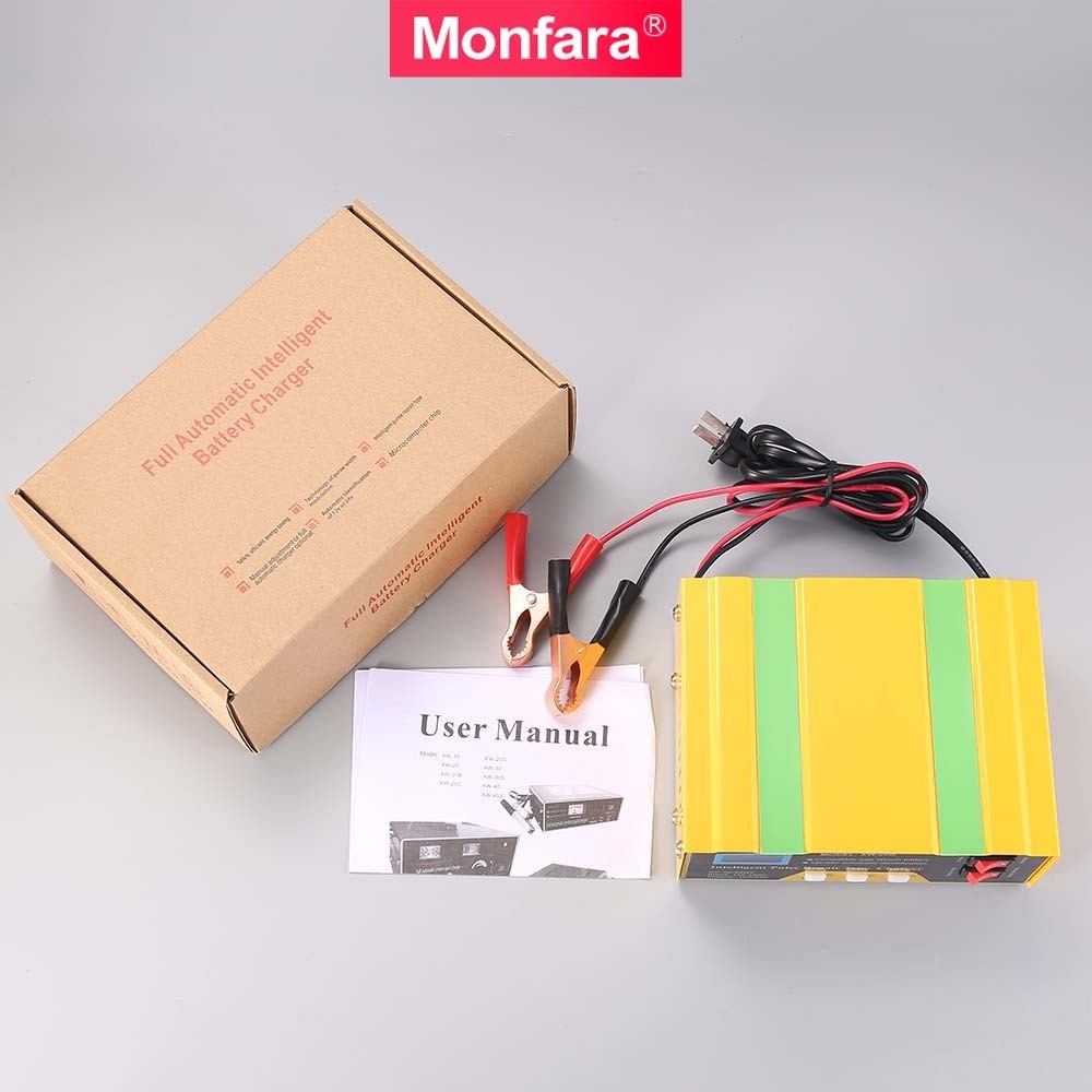 Monfara 10A Auto Battery Charger Car 12V 24V Solar Fast Charging Car Battery Charger