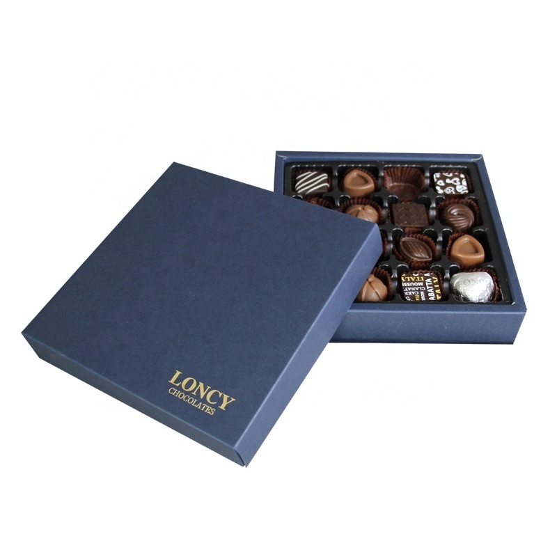 Customize Luxury Gold Foil Stamped Food Grade Wedding Chocolate Paper Box packaging