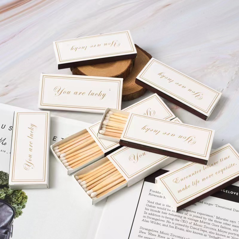 Match box for scented candles Long-stalked wooden matches 75mm accompanying gift fot soy wax