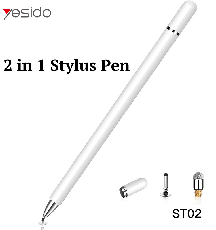 2 In 1 Capacitive Active Universal Tablet Smart Pressure Touch Stylus Pencil Pen For IP Android Laptop