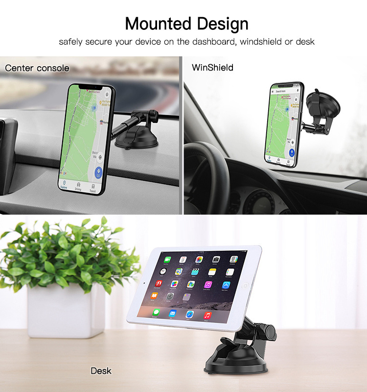 telescopic long arm 6 pcs n50 magnets mobile phone tablet holder bracket universal car magnetic phone mount