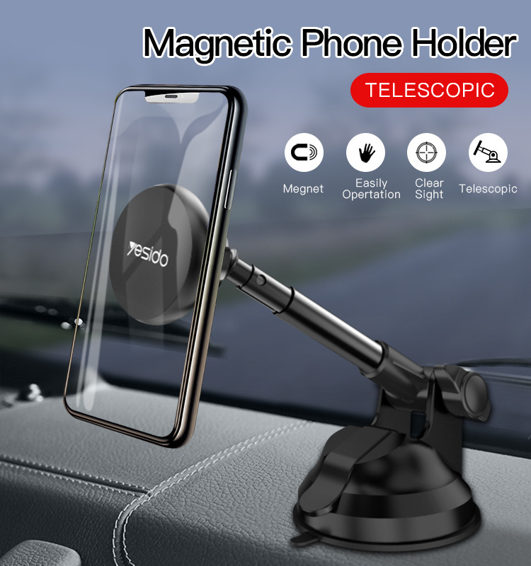 telescopic long arm 6 pcs n50 magnets mobile phone tablet holder bracket universal car magnetic phone mount