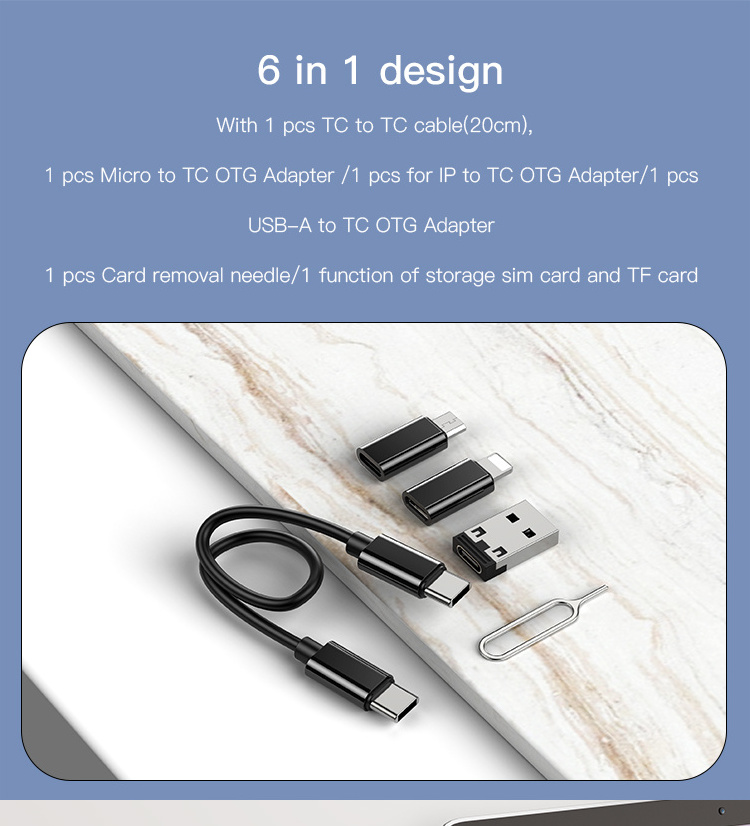 CA114 Multi-function charging cable mobile phone holder magnetic usb cable otg adapter card data cable storage box