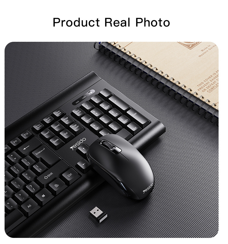 YESIDO Gaming sets 2.4G Wireless connected mechanical keyboards mouse combos