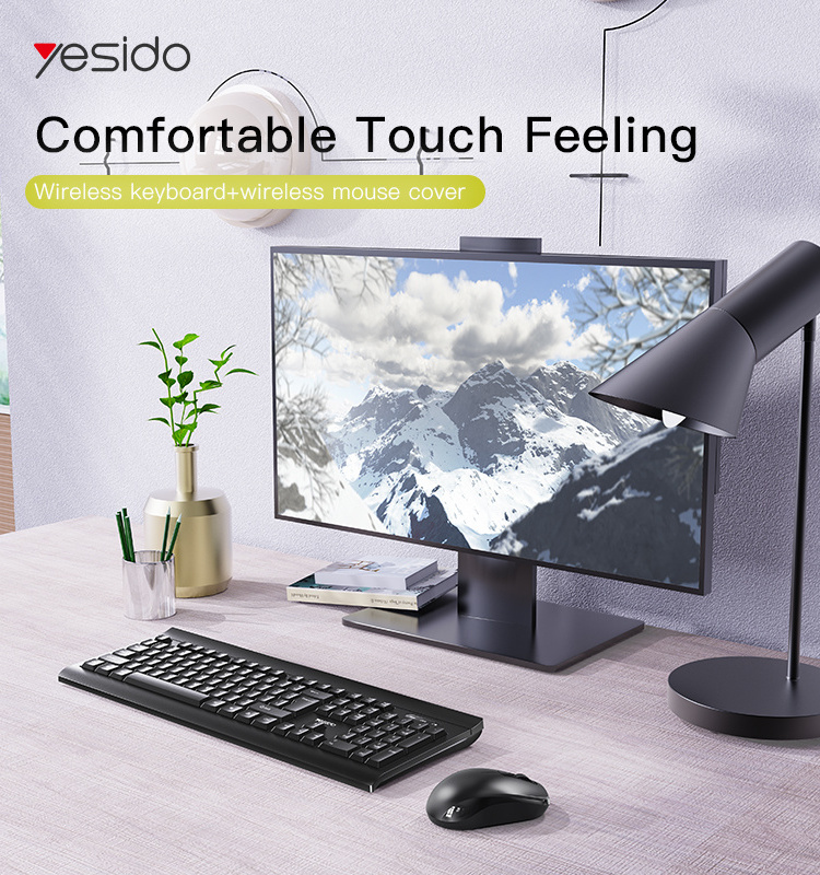 YESIDO Gaming sets 2.4G Wireless connected mechanical keyboards mouse combos