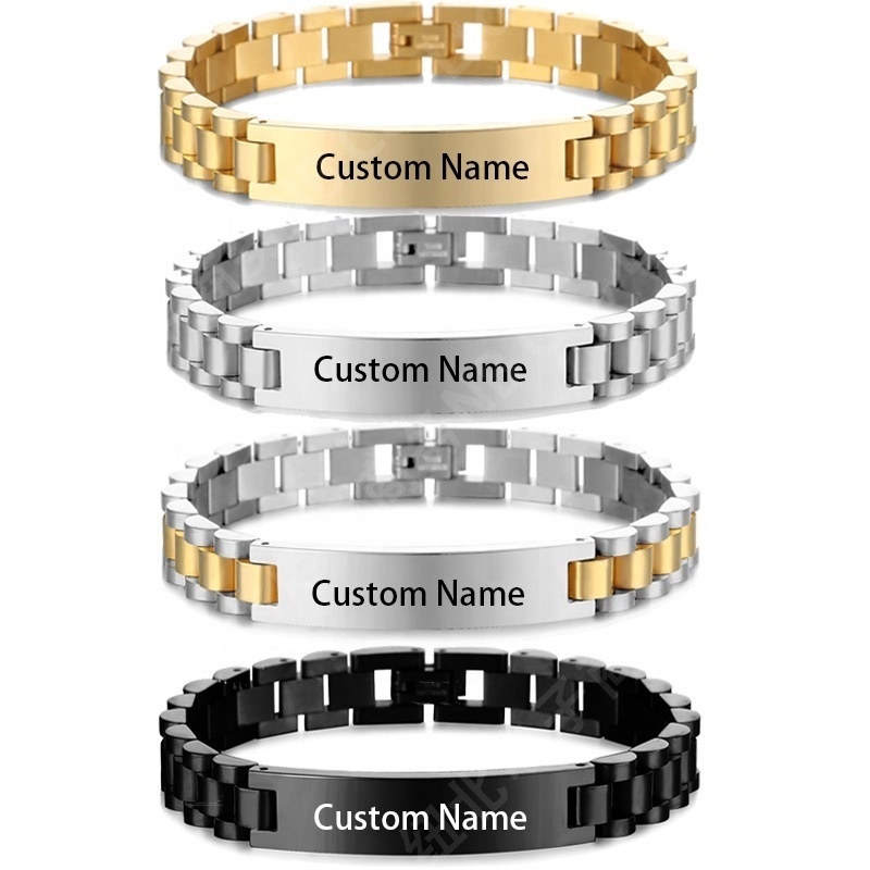 Dr. Jewelry 2022 Hot Amazon 18K Gold Plated Stainless Steel 10MM 15MM Wide Custom Men Watch Chain Bracelets