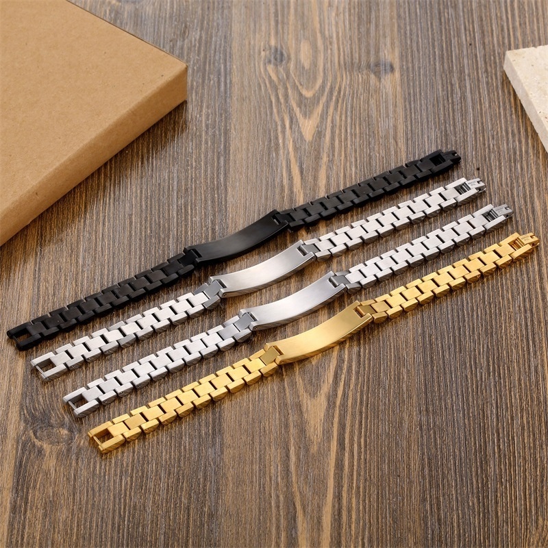 Dr. Jewelry 2022 Hot Amazon 18K Gold Plated Stainless Steel 10MM 15MM Wide Custom Men Watch Chain Bracelets