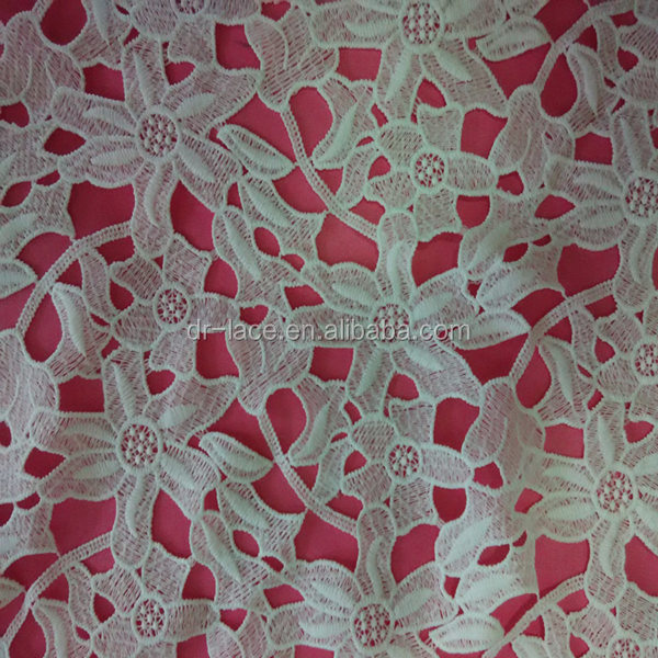 milk silk big flower nice dress decoration lace fabric in dubai