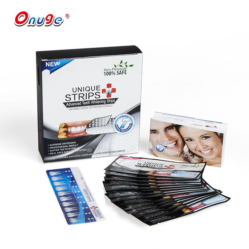 Free sample Teeth whitening gel strips with neutral bamboo charcoal powder