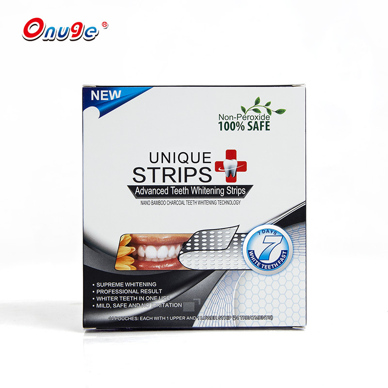 Free sample Teeth whitening gel strips with neutral bamboo charcoal powder