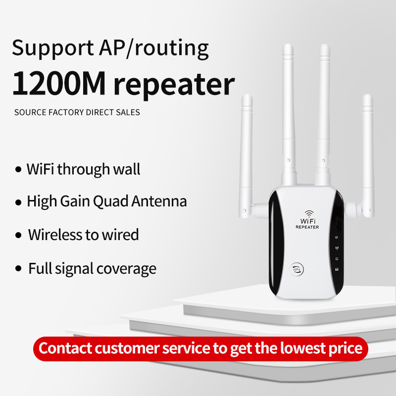 WIFI 5 AC1200M Network Wireless Extender Indoor Outdoor Long Rang 1200Mbps Wifi Repeater For Signal Extender