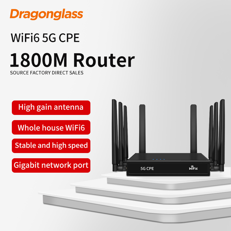 Dragonglass 5G Modem Router WIFI6 CPE 5G WIFI Router with SIM Card Slot and External Antennas