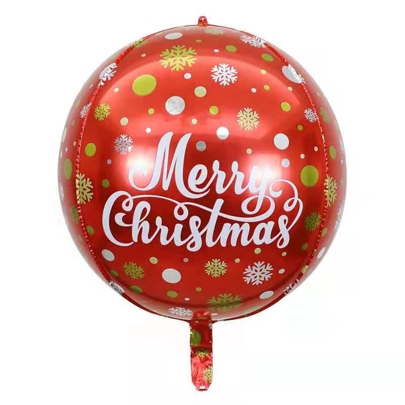 New Design 22 Inch 4D Balloons Merry Christmas Santa Claus Snowflake Printed Foil Helium Balloon For Christmas Party Decorations