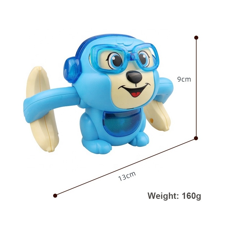 Electric Tumbling Monkey Kids Voice Control Induction Light Music Tipping Bucket Mini Cute Parent Child Interaction Animal Toys