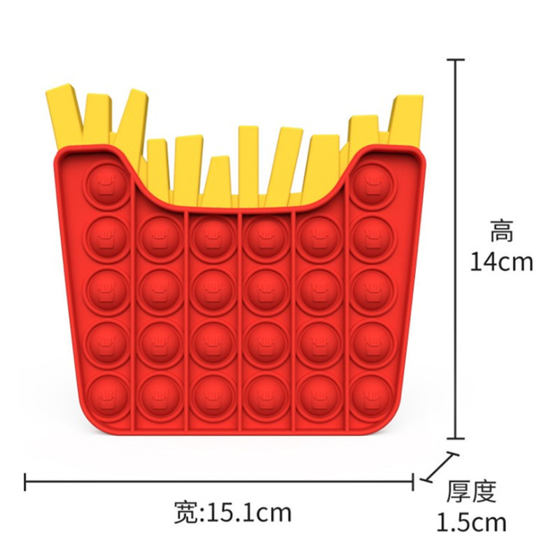 Hot Popper Push Pop Bubble Silicone finger bubble toy Hamburger French Fries Pop