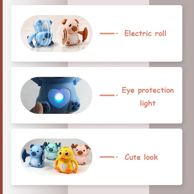 Electric Tumbling Monkey Kids Voice Control Induction Light Music Tipping Bucket Mini Cute Parent Child Interaction Animal Toys