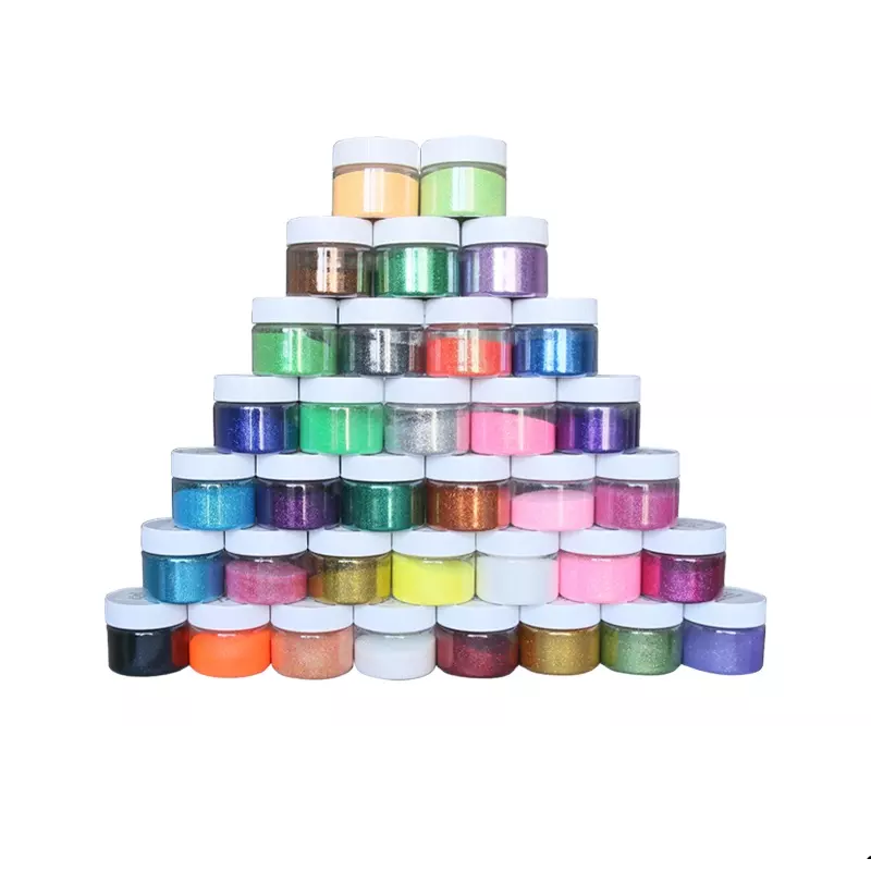 Factory Supply Bulk Glitters Powders 50g/pack Colorful Wholesale for Crafts Glitter Lip Gloss Nail Glitters