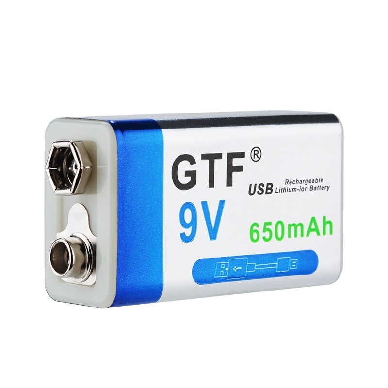 9V Battery 650mah 6F22 6F22X 6LR61 9V Micro USB Rechargeable Lipo Battery for Multimeter Microphone Remote Control Radio Camera