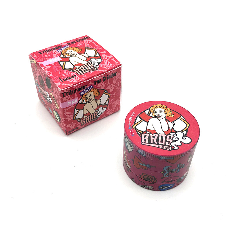 2022 New style - SIZE of 40mm Custom Logo  Smoke Grinder Metal  Grinder OF  Smoking  accessories - pink