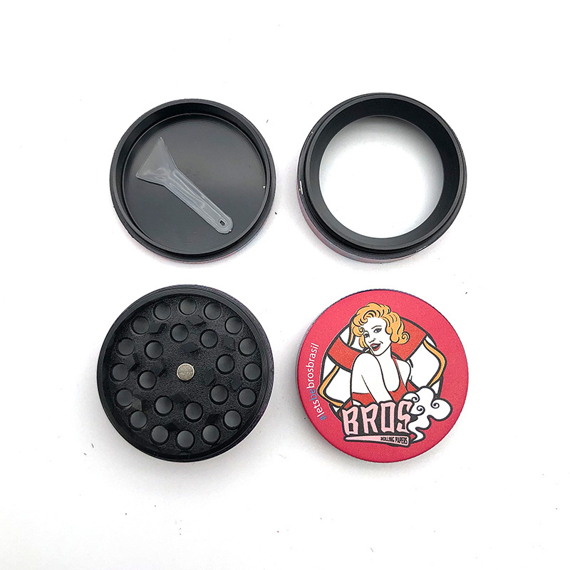 2022 New style - SIZE of 40mm Custom Logo  Smoke Grinder Metal  Grinder OF  Smoking  accessories - pink