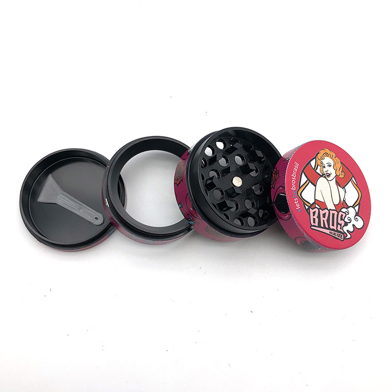 2022 New style - SIZE of 40mm Custom Logo  Smoke Grinder Metal  Grinder OF  Smoking  accessories - pink