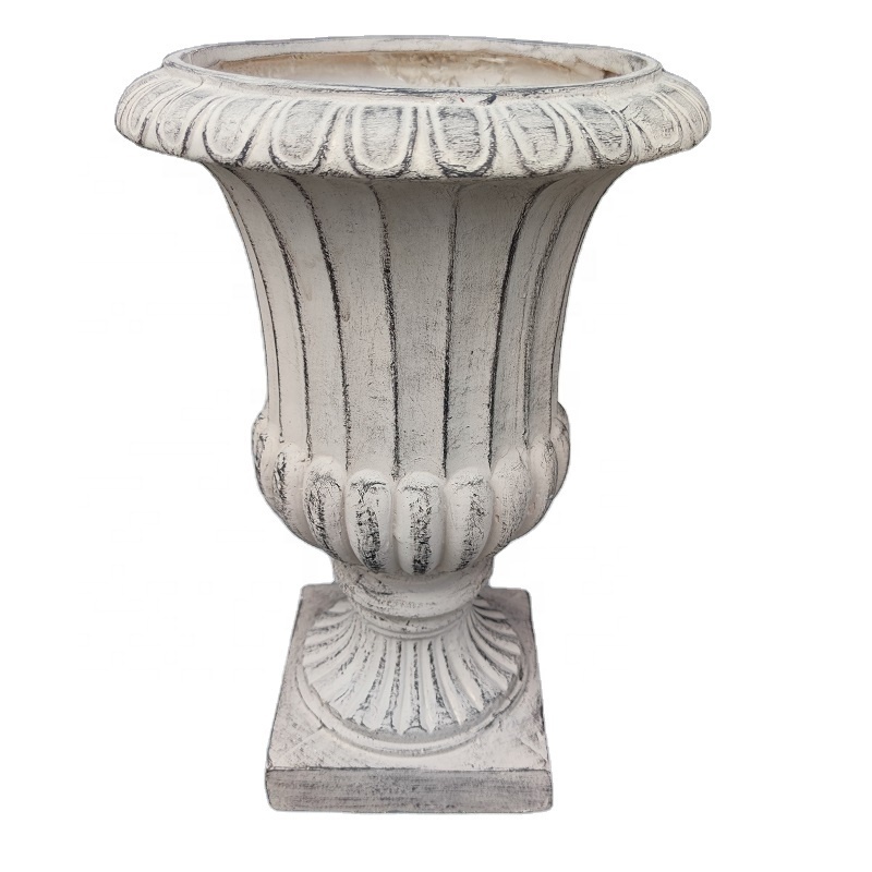 Classic Roman style garden  lobby patio large round clay fiber urn flower pots planter wholesale