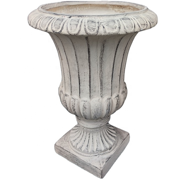 Classic Roman style garden  lobby patio large round clay fiber urn flower pots planter wholesale