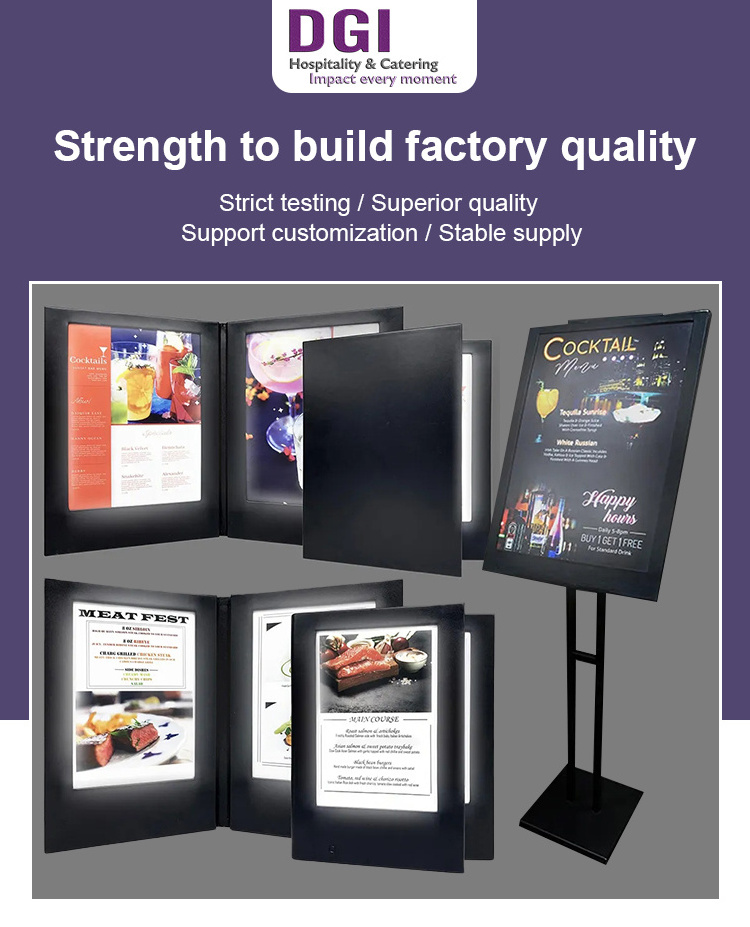 Led Table Tents Leather Table Tent Menu Display Holder Covers 2 View Table Tent Menu ...