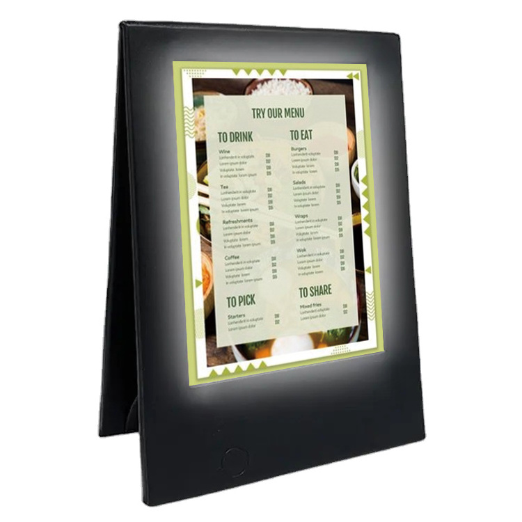 Leather Table Tent Menu Display Holder Covers 2 View Table Tent Menu light up menu stand led table tent