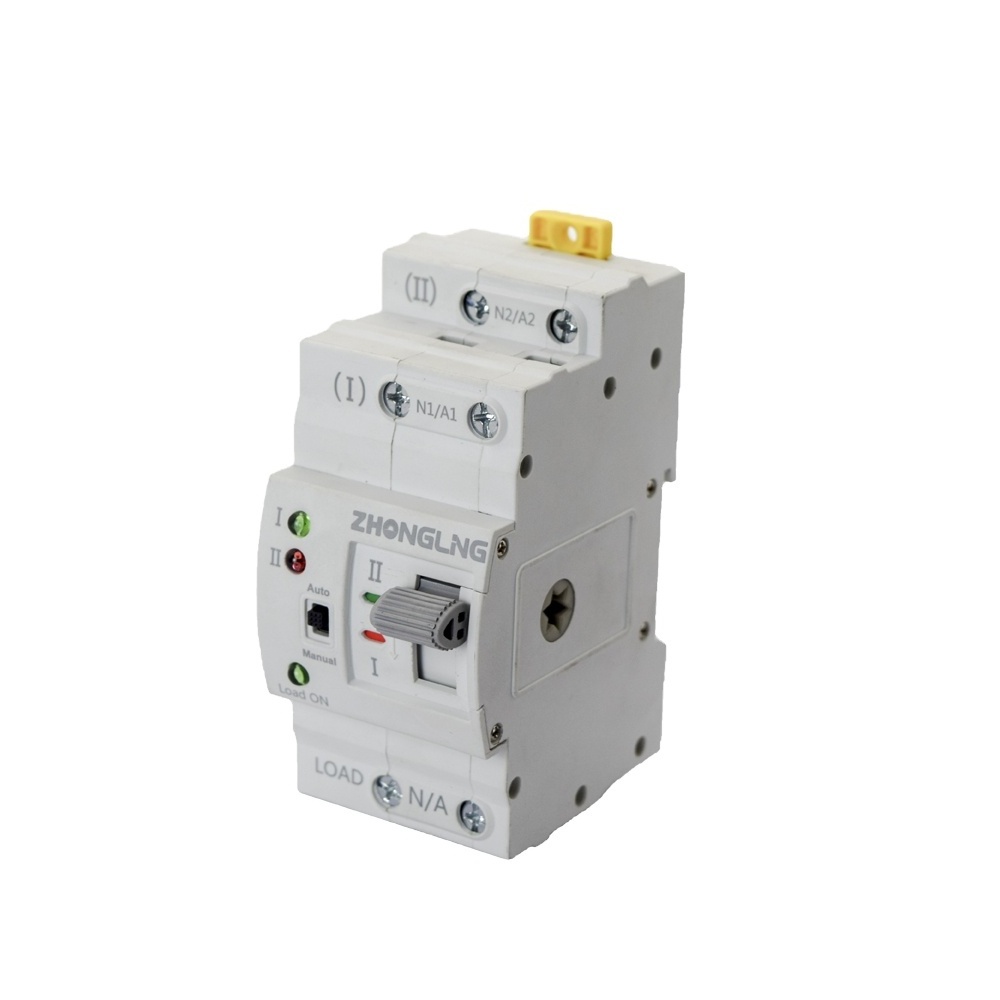 ZHONGLING dual power ATS transfer switch 32A to 100A 2 poles small automatic switch 63A  G2R-63 2P for genset generator part