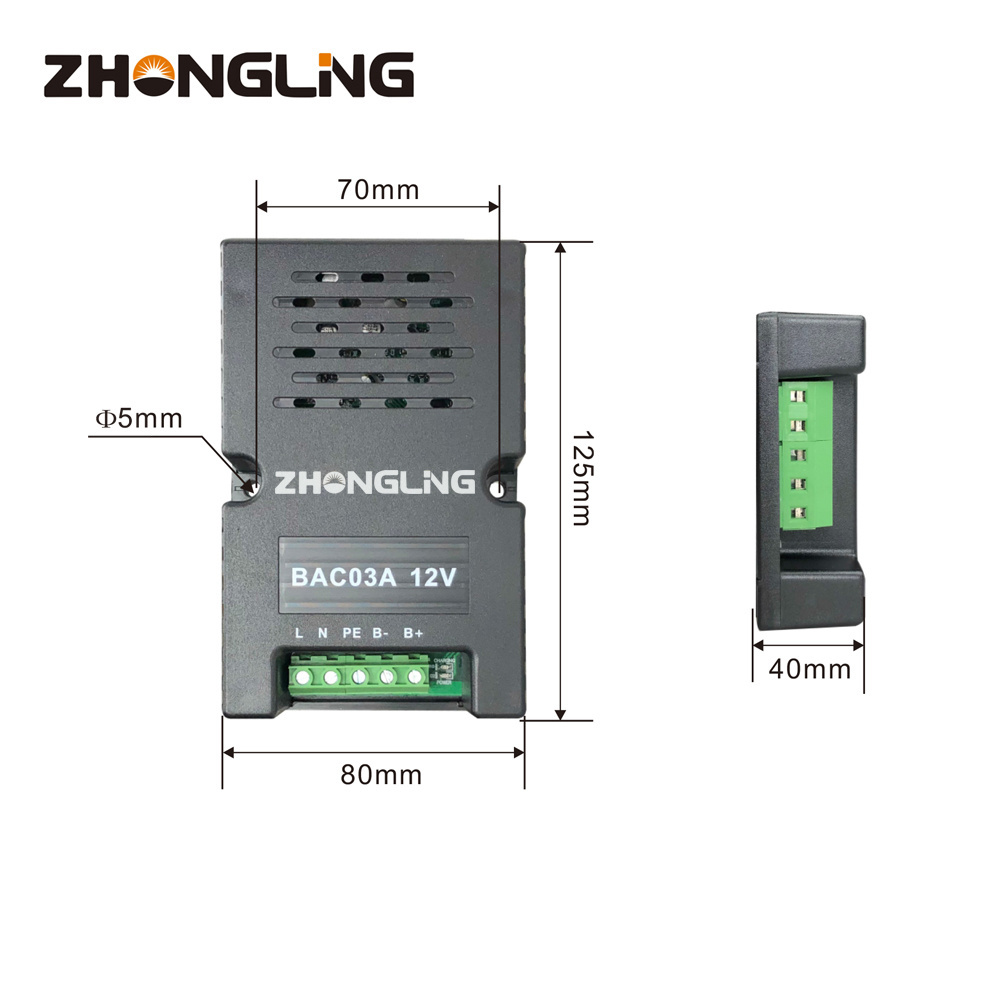 ZHONGLING Diesel generator  lead acid 12V  BAC03A battery charger for genset engine parts