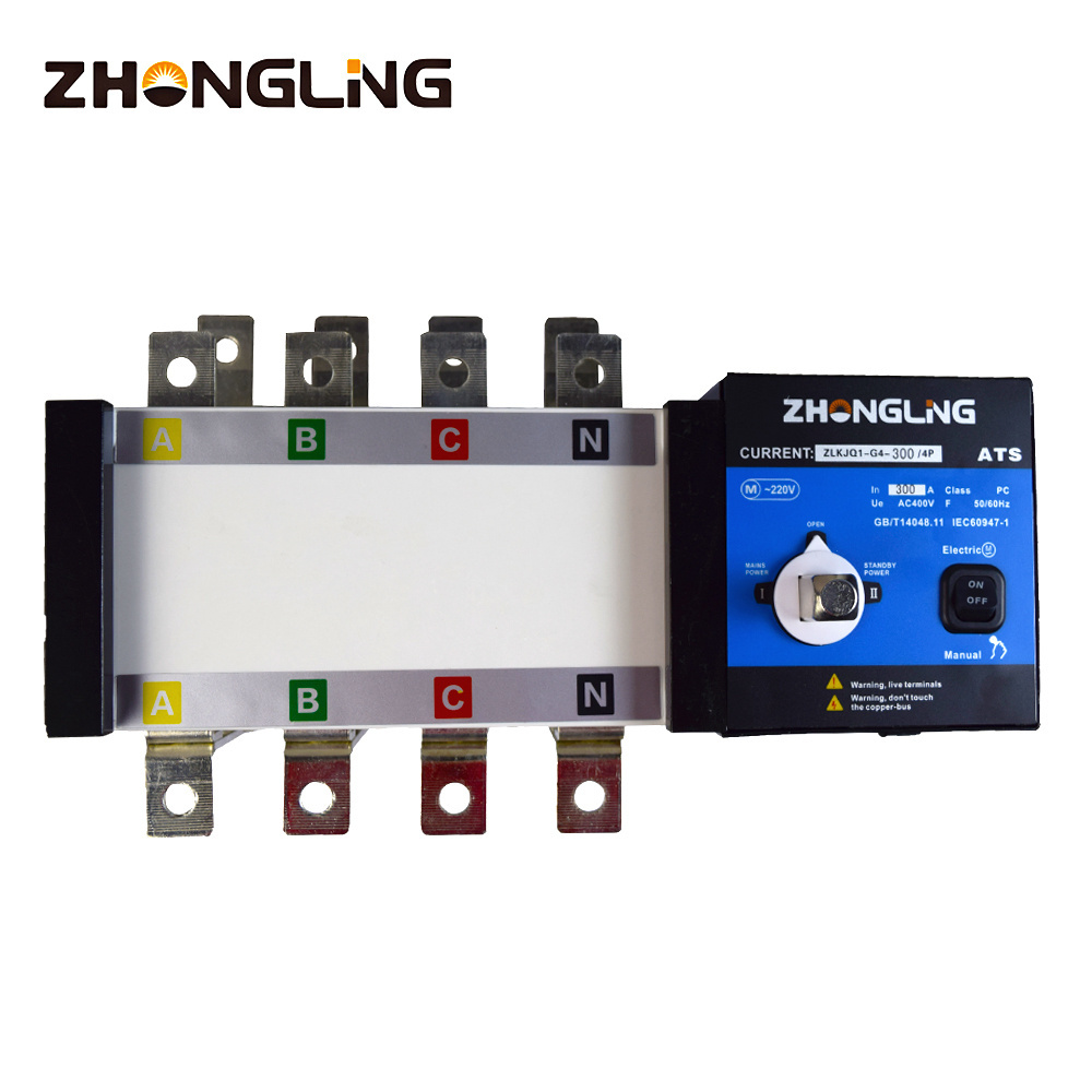 Electronic ATS Switches ZHONGLING Generator ATS Switch 250A  engine parts for diesel genset