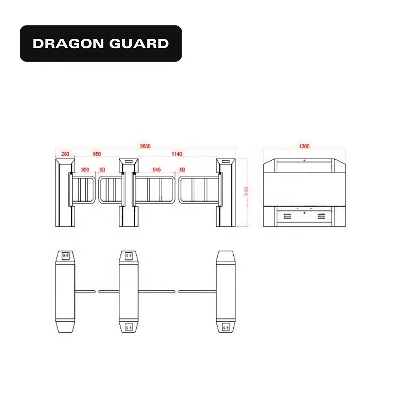 DRAGON GUARD SFZ24 Manufacturer Wholesale Indoor Outdoor Automatic Access Control Barrier Swing Turnstile Gate