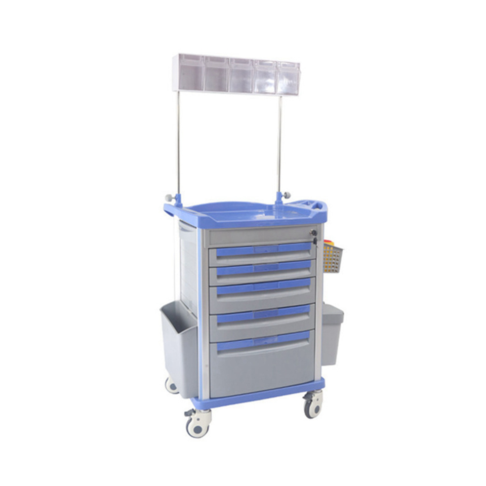 Hot Selling Abs Plastic Anesthesia Cart Used In Hospital Durable And Easy To Move Anesthesia Trolley