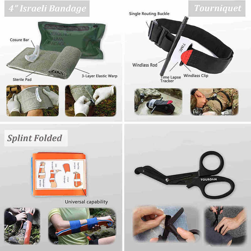 IFAK Customized Tactical Individual First Aid Kit Survival Trauma Kit for Outdoor Tactical Bag