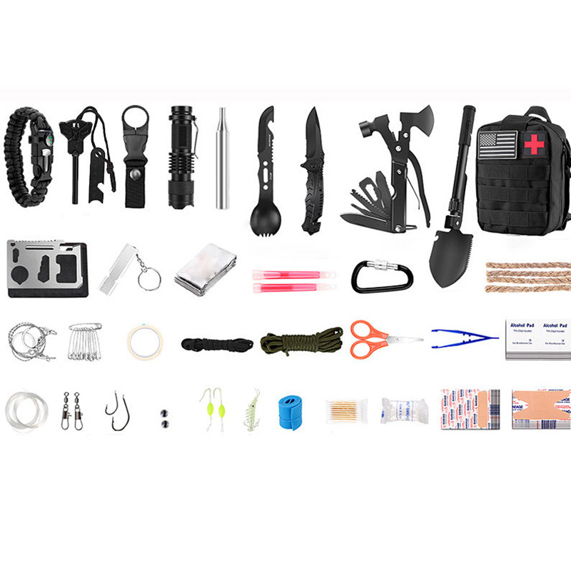 Outdoor Hiking Camping Professional Emergency Survival Kit Camping Gears Tool Tactical Multipurpose First Aid Kits