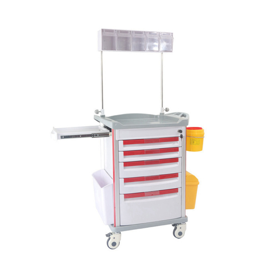 Hot Selling Abs Plastic Anesthesia Cart Used In Hospital Durable And Easy To Move Anesthesia Trolley