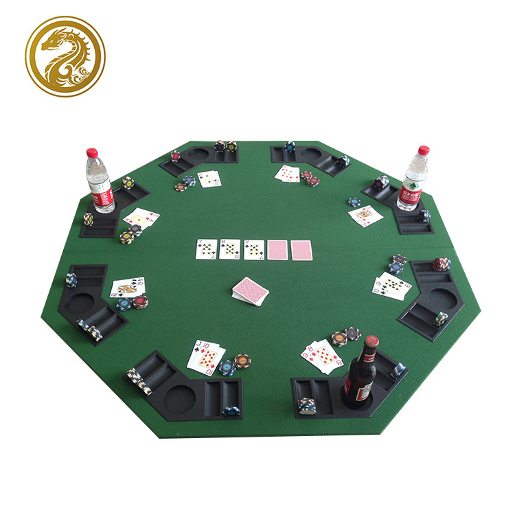 Playing Cards Table Top  Multi-Color Felt Two Folded Casino Table Top For 8 Players Logo Custom