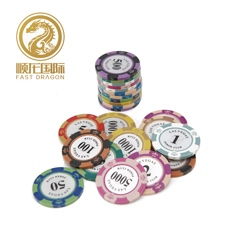 Casino Crown Pattern 14g Clay Poker Chips with Custom Stickers