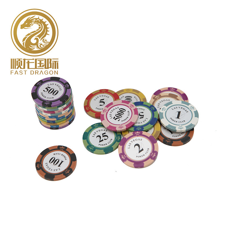 Casino Crown Pattern 14g Clay Poker Chips with Custom Stickers