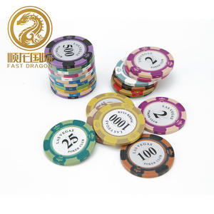 Casino Crown Pattern 14g Clay Poker Chips with Custom Stickers