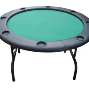 8-player round professional poker table with foldable iron legs