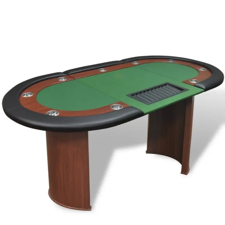 Professional high-quality luxury Texas Hold'em 9-player oval poker table