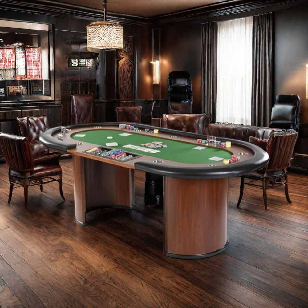 Professional high-quality luxury Texas Hold'em 9-player oval poker table