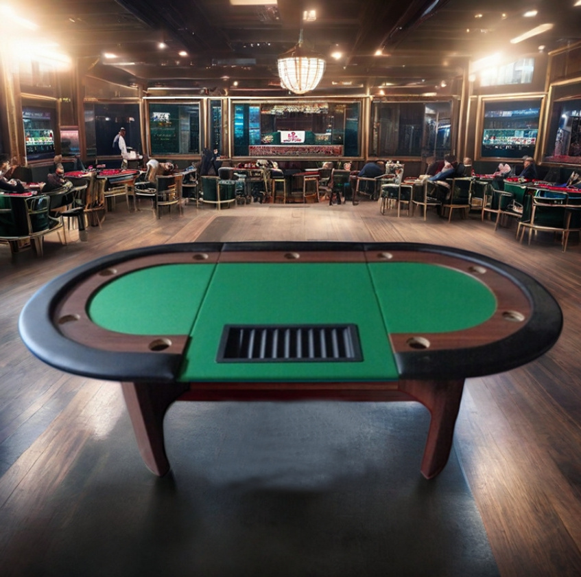 Professional high-quality luxury Texas Hold'em 9-player oval poker table