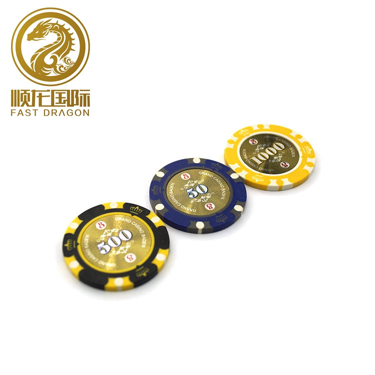 25pcs/shrink wrap bundle Design Casino Coins Texas Clay Poker Chips Upscale Set Crown 13.5g Clay Poker Chips