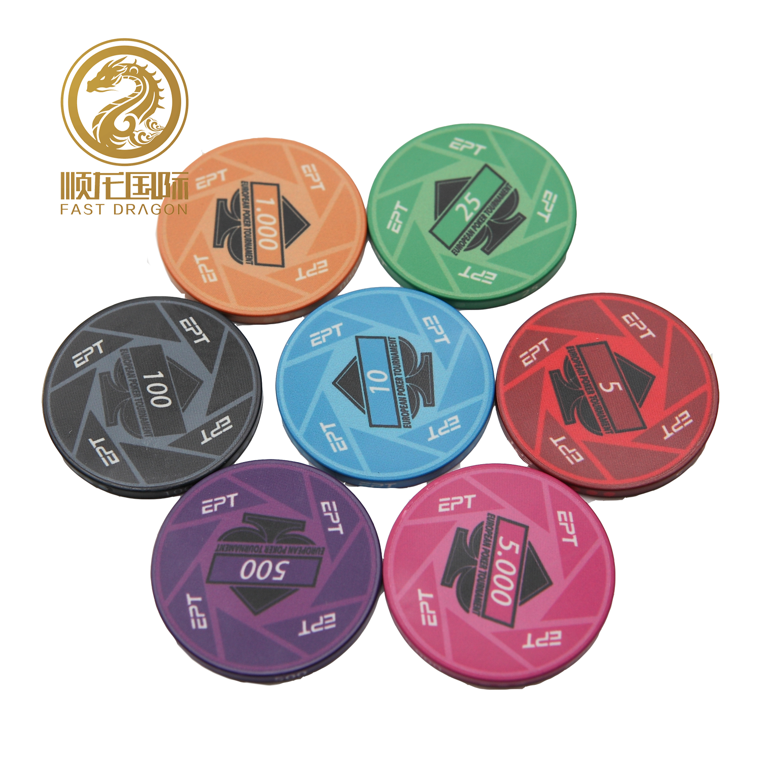 9g Ceramic Chips High Quality Print EPT Custom Ceramic Poker Chips