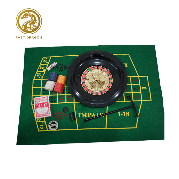 High Quality 5 in 1 game set with 6 inch turntable Manual Roulette Set Casino