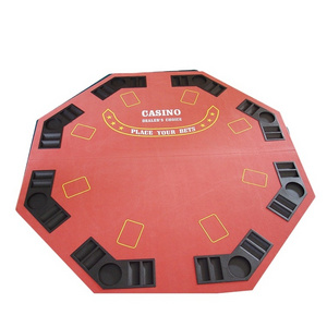 Playing Cards Table Top  Multi-Color Felt Two Folded Casino Table Top For 8 Players Logo Custom